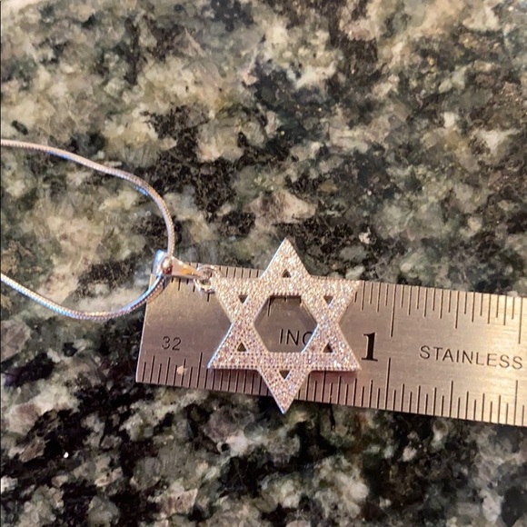 ✡️ Sterling silver Star of David CZ 2pc Necklace - Picture 8 of 8